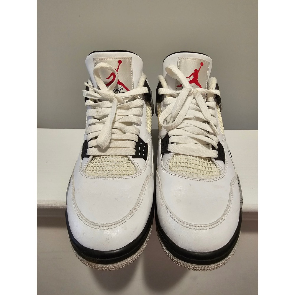 Nike‎ Air Jordan 4 Retro OG Cement 2016 Sneakers Mens Size 10 White Black - Picture 5 of 8